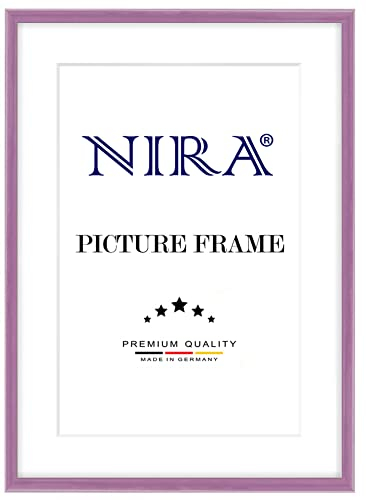 NiRa Massiv Holz Bilderrahmen Schmal 40 x 50 cm in Alt-Rosa Hochglanz | Farbe und Größe wählbar | Rahmen für Poster | Puzzle | Foto collage HD124