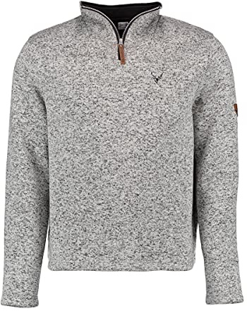 German Wear Herren Jagd Fleecepullover Strickfleece Freizeitpullover hochgeschlossen
