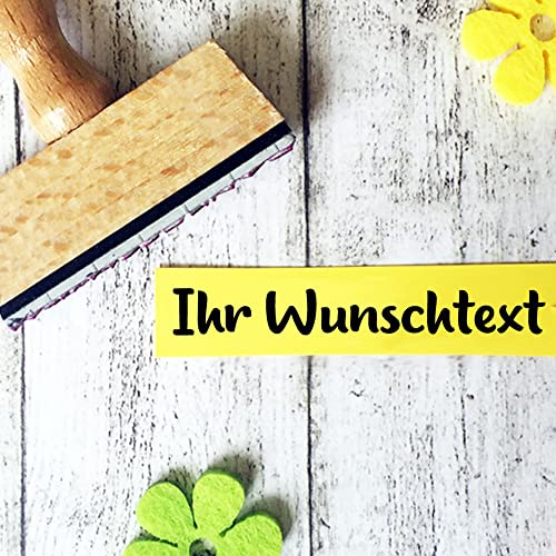 Stempelfritz Holzstempel 60x25mm - 6 Zeilen - mit Wunschtext personalisierbarer Namensstempel, Adressstempel oder Textstempel