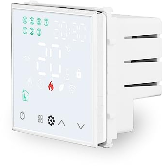 Luxus-Time Digitales WiFi Raumthermostat Heizungsthermostat Modul mit externen Sensor Thermostat Intelligente Fußbodenheizung wöchentlich programmierbar Kompatibel Tuya App Alexa Google HTWI (Weiß)