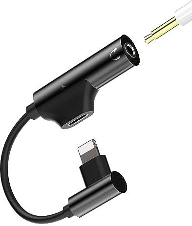 Adaptateur Ecouteur iPhone(2 en 1)lightning vers 3.5 mm Jack Accessoire Certifié Apple MFI Chargeur Casque Prise Cable pour 14 13 12 11 Pro Max 7 8 Plus X SE XS XR Ipad Air Voiture Auxiliaire Écouteur
