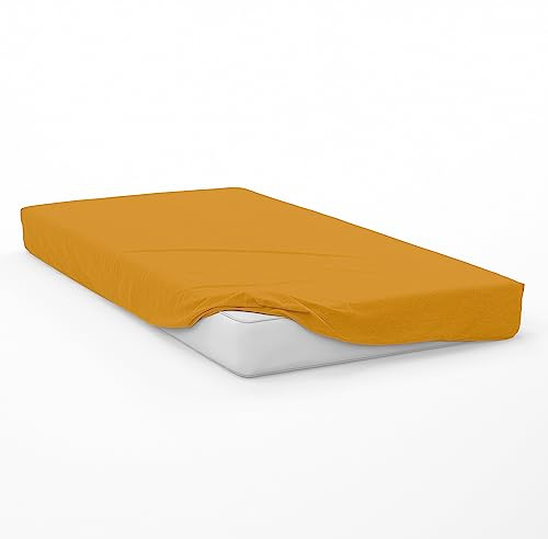 Soleil d'ocre, Spannbettlaken aus Baumwolle 57 Fäden 70x140 cm BEBE Senfgelb, von Soleil Ocre