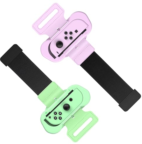 MENEEA Armband Kompatibel mit Just Dance 2025 2024 2023/für Zumba Burn It Up, verstellbare Handgelenkbänder für Nintendo Switch & OLED Modell für Joy-Cons, Zwei Größe für Erwachsene, Kinder, 2-Pack