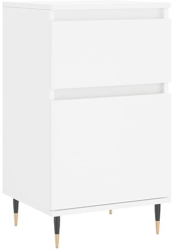 vidaXL Sideboard, Kommode mit viel Stauraum, Mehrzweckschrank Anrichte für Wohnzimmer, Schrank Beistellschrank Eisenbeine, Weiß Holzwerkstoff