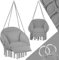 tectake® Hanging Egg Chair with Cushion, for Indoor Bedroom Decor as a Hanging Swing Chair, or Outdoor Use as Garden Furniture & Balcony Furniture, Supports 150 kg - Grey