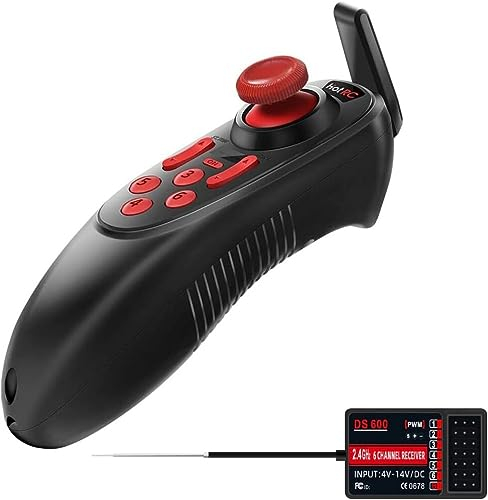 HOTRC DS-600 6CH RC Sender und Empfänger 2,4 GHz Fernbedienung mit DS 600 PWM 6-Kanal Empfänger für RC Boot (1 Empfänger)