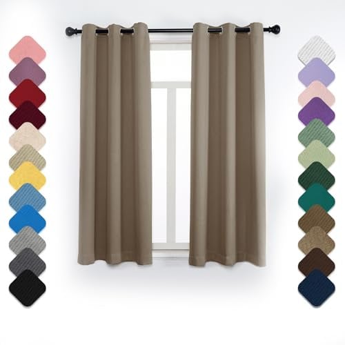 VerdunklungsvorhäNge 1er Set, H220 x B180cm Thermovorhang Gegen KäLte Und Hitze mit öSen, Gardinen Kinderzimmer, Gardine Blickdicht, Akustikvorhang, für Schlafzimmer Wonhzimmer Büro Heller Curry-2