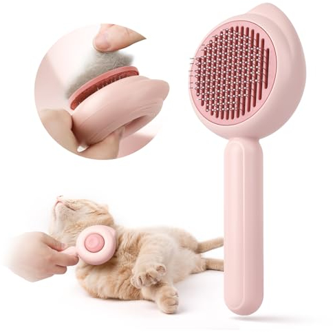 Brosse Chats Chiens, Baytion Brosse Pour Chat Autonettoyante Poil Long Court, Peignes de Massage Pour Chat à une Touche pour Eliminer de Poils Morts et Poils Tomentose Sous-poil Tangles Dead
