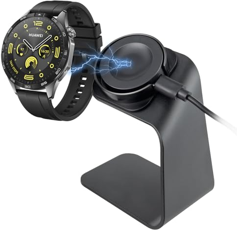 sciuU Magnetische Ladestation kompatibel mit Huawei GT5 / GT5 Pro / GT4 / GT4 Pro / GT3 / GT3 Pro / GT2 Pro/Watch 4/3, Aluminiumlegierung Ladegerät mit 80cm Kabel USB, Ladegerät Halter Dock Kabel
