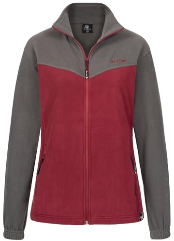 Rock Creek Damen Fleecejacke warm Übergangsjacke Windbreaker Fleece Jacken Outdoorjacke Stehkragen Damenjacke Teddyfleece Sweatjacke Pullover D-501 Weinrot L
