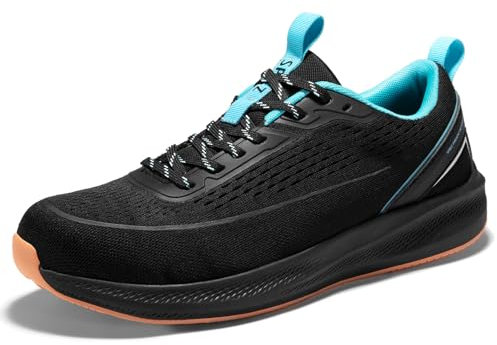 SPIEZ Zapatos de Seguridad Hombre, Anti-pinchazos no Punta de Acero Zapatillas Seguridad Hombre, Ligero Transpirable Zapatillas Trabajo Negro EU40-46