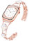 Wipalor Glitzer Metall iWatch Armband Kompatibel für Apple Watch Armband Damen (42mm Series 10) 40mm 41mm 38mm, Edelstahl Glänzendes Vierblattgras Wechseln für Apple Watch SE 10 9 8 7 6 5 4 3-Roségold