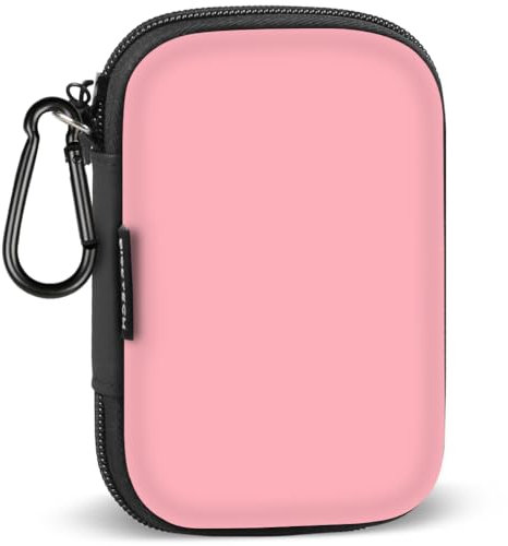 Earbud Case Earphone Carrying Case Holder Headphone Small Pouch Electronic Organizer Travel Bag for Phone Charger Cable, Cord, Bose Wired Earbuds, USB Flash Drive, SD Cards -Pink
