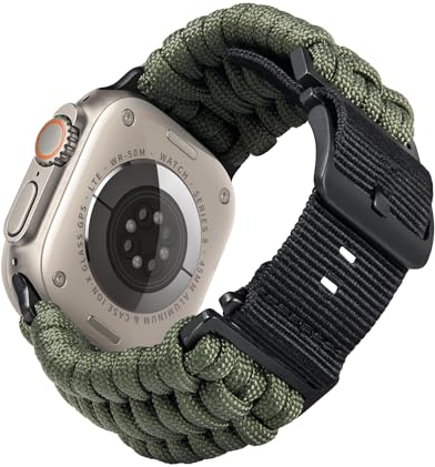 BINLUN Compatibile con Apple Watch Cinturino 49mm 46mm 45mm 44mm 42mm, Cinturino in Paracord Intrecciato Ricambio Sport Nylon Cinturini Adatto per iWatch Ultra2 Ultra Series 10/9/8/7/SE/6/5/4/3/2/1