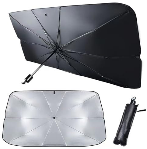 Sonnenschutz Auto Windschutzscheibe Regenschirm Faltbarer UV-Schutz Sonnenschirm für die Windschutzscheibe für die meisten Autos (A,70 * 130cm)