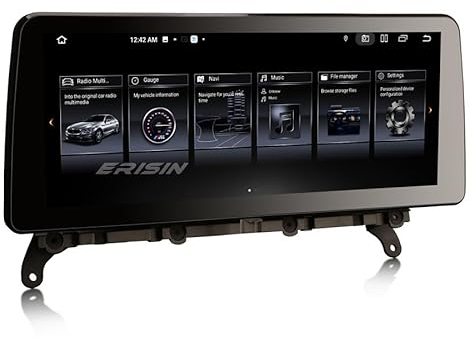 Erisin 12.3 Zoll 8-Kern 8GB+128GB Android 14 Autoradio 1Din mit GPS Navigation für BMW X3 F25 X4 F26 2014-2017 NBT System Unterstützt Bluetooth 5.0 CarPlay Android Auto WiFi DAB+ DSP iDrive Canbus