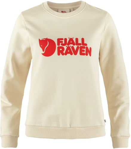 Fjällräven Damen Logo Sweatshirt, Chalk White/Flame Orange, M