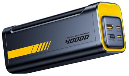 AOHI 140W PD3.1 Laptop Power Bank 40000mAh Fast Charging Station, The Future Starship 2 in 1 Camping Large Portable Charger for MacBook Pro/Air, iPad Pro, iPhone 16 Pro Max,Galaxy,Steam Deck, Grey