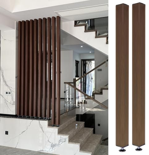 Raumteiler Trennwand, Paravent Raumtrenner Raumteilerpfosten Aus Holzlamellen Für Flurtreppen Vom Boden Bis Zur Decke, Wandtrennwand Für Studio Apartments, Bürotrennwände, Säulen, Sichtschutz(2 Pack(