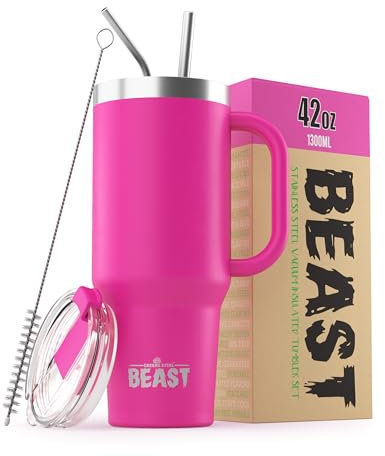 Greens Steel Beast Thermobecher aus Edelstahl, vakuumisoliert, doppelwandig, Reiseflasche, 1,2 l, Cupcake-Rosa