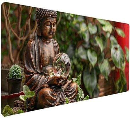 Extra Large Gaming Mouse Pad, Mouse Mat yellow Zen Optimised for Gaming Sensors, Moderate Surface Friction, Non-Slip Mouse Mat, Mac and PC Gaming Accessories, 900x400x3mm J-T