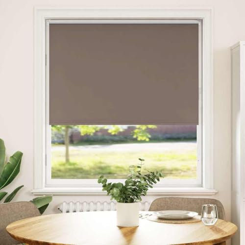 vidaXL Estor Enrollable Opaco Color Café 95x130 cm Tela Ancho 90,7cm, Estor día y Noche, Estor de Cocina, Estor Opaco Enrollable, Estor Opaco