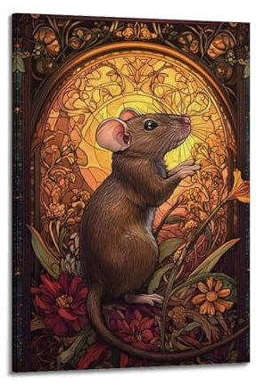 YTNBENE Ratten-Kunst-Poster, dekoratives Gemälde, Leinwand, Wandposter und Kunstdruck, moderne Familienschlafzimmer-Dekoration, Poster, 30 x 45 cm
