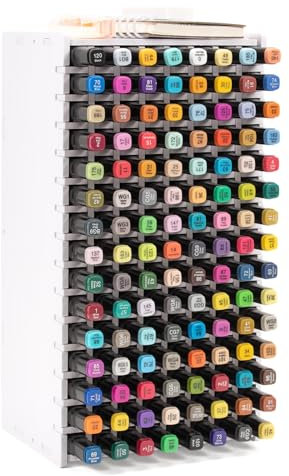 Kunoli Marker Pen Storage, 120 Slots Marker Organiser, Easily Assembled Art Marker Holder for Watercolour Pencils, Pens, Paintbrushes (Colouring Markers Not Included)