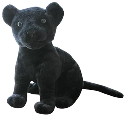 23cm Plüschtier Schneeleopard,Realistische Löwe Tiger Schwarzer Panther Schneeleopard Plüschtier,Leopard Kuscheltier Gepard Klein Süßes Kawaii Stofftier,für Kinder Jungen Mädchen (27 cm,schwarz)
