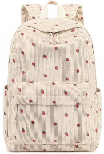 BlissFabrics Cord Rucksack Damen & Teenager Leichter Schulrucksack Mit Laptopfach Große Büchertaschen Für Schule Reisen Cordtasche Daypack Mädchen Jungen Arbeit Alltag