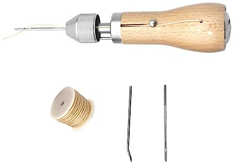 Hemobllo Kit per Cucire Pelle e Cuoio Strumenti di Base per Lavorazione della Pelle Kit per Cucire Manuale