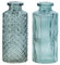 2er Set Vase H14cm Grün Glas Blumenvase Tischdeko Frühling Blumendeko Glasvase Dekovase