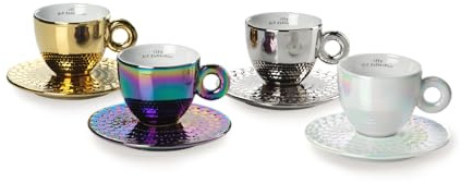 illy 25567 | 4 Cappuccino Cups Art Collection John Armleder | Set of 4 Cups + 4 Signed Plates