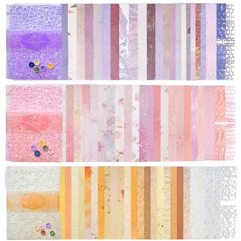 78 Hojas de Papel para Scrapbook, 3 Paquetes de Papel Texturizado Hecho a Mano, Scrapbooking 10.0 x 14.0 cm con Diseño de Malla para Manualidades y Envoltura de Regalos