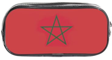 HUIopq Pochette de rangement transparente avec motif drapeau du Maroc pour voyage, bureau, papeterie