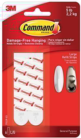 Command 3M Tiras Gandes para Reemplazo ( 1 Paquetes con 6 Tiras)