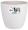 Elho Brussels Rond Roues 35 - Pot De Fleurs pour Intérieur - Plastique 100% Recyclé - Ø 35.0 x H 33.0 cm - Blanc/Blanc