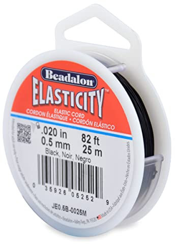 Beadalon Elastizität-Stretchschnur, 0,5 mm, schwarz, 25 m