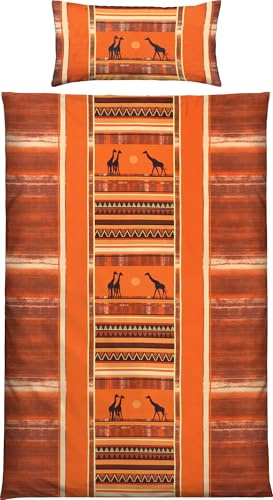 Erwin Müller Bettwäsche Edelflanell orange Größe 1x 155x200 cm + 1x 40x80 cm