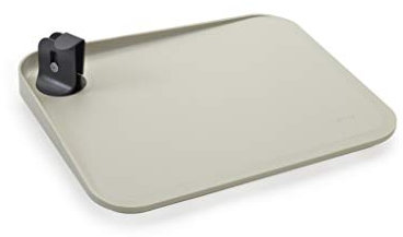 Lékué 0205800G06U150 Schneidebrett Easy mit Messerfixierung in grau, Silikon, 30 x 25 x 7.1 cm