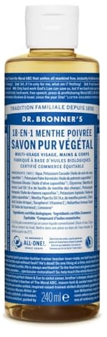 Savon liquide menthe poivrée Dr Bronner's 240 ml