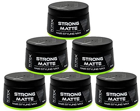Totex STRONG MATTE Haarwachs I Stark Matte Hair Styling Wax I Multi Fruit Duftendes Haarwachs I Süper Matte Effekt und Natürlichen Haarlook I maximale Kontrolle I 150ml (6 Stück)