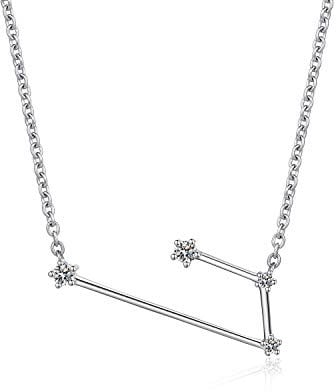jiamiaoi Necklace for Women 12 Horoscope Necklace Leo 925 Sterling Silver Zodiac Sign 12 Constellation Necklace Astrology CZ Pendant Necklace Star Necklace Birthstone Necklace