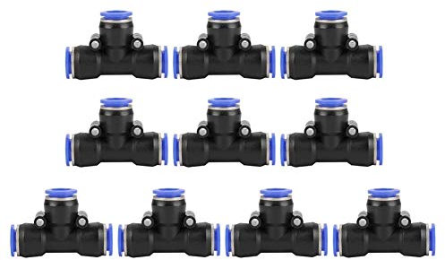 Connettore Raccordi Rapidi Pneumatico, 10 Pezzi Pneumatica 12mm Raccordi Rapidi a 3 vie pneumatico raccordo a T per Connessione Rapida di Tubi dell'aria Utensili Pneumatici