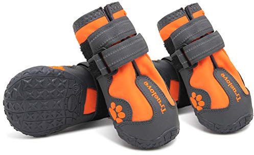 MOKCCI Truelove Pfotenschutz Hundestiefel,Wasserdicht Hundeschuhe mit Reflektierenden Riemen für Kleine, Mittelgroße und Große Hunde