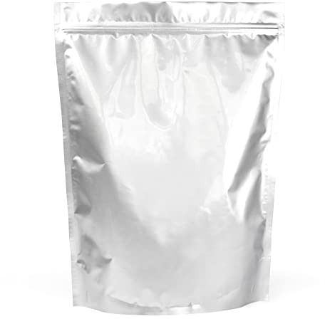 Evergreen Goods 50 Aluminium Foil Food Storage Packaging Bags (260 x 350 mm, Available in 5 Sizes) | Reusable Pouches, Heat-Sealable, Stand Able, Zip Lock Bags with Tear Notch | Tea Coffee Beans, Nuts