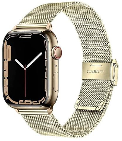 TRUMiRR Cinturino Compatibile con 40mm 38mm Apple Watch Uomini Donne, Cinturino in acciaio inossidabile Braccialetto da polso con cinturino in maglia per iWatch Apple Watch Series 5 4 3 2 1