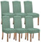 KELUINA Stretch Wasserabweisende Twill Jacquard Esszimmer Stuhlhussen Home Decor, Stuhlhussen für Esszimmerstühle Restaurant Hotel Zeremonie (Matcha Grün,6 Stück)