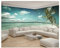 WallArena Fototapete XXL Eckfototapete 624x219 Strand Meer Palmen Wohnzimmer Schlafzimmer Wandtapete Vlies Tapete UV-Beständig Geruchsfrei Montagefertig (13346, VEEXXL - 6 Bahnen)