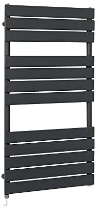 Milano Lustro 800W Anthracite Flat Panel Electric Heated Towel Rail - 1200mm x 600mm